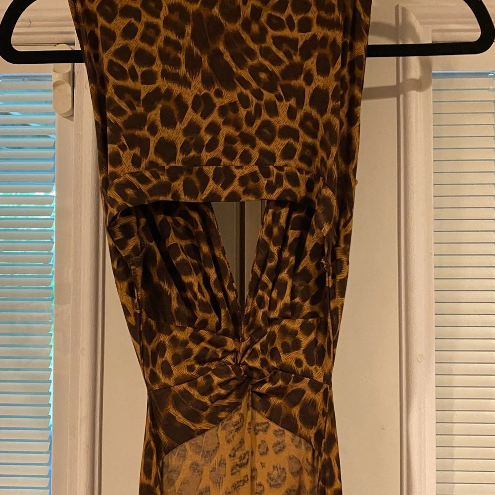 NWT planet Blue leopard print cut out maxi dress size Sm - Picture 4 of 5